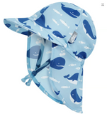 Size M (6-24): Jan & Jul Sun Soft UV Baby Cap - BLUE WHALE