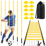 Soccer Agility Training Equipment: 6 Soccer Agility Poles, 20ft Agility Ladder,10 Cones REDUCED
