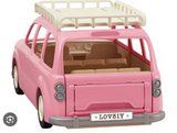 Calico Critter Pink Car with Seats/Back Convert Picnic Table