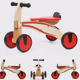 Top Bright Four Wheeled wooden push Balance Bike for Toddlers to Sit on