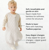 Size 3-4: Tealbee Dreamsie Sunshine Footy Quilted Sleepsack