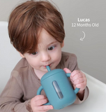 SAMiGO Blue Silicon Baby Straw Cup