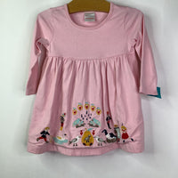 Size 18-24m (80): Hanna Andersson Pink w/12 Days of Christmas Applique Hem Long-Sleeve Dress