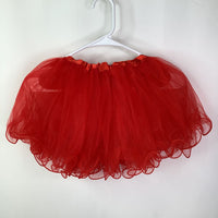 Size 3-6: Tutu Cute Fancy Tutu - Red w/Lettuce Edge Hem