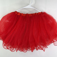 Size 3-6: Tutu Cute Fancy Tutu - Red w/Lettuce Edge Hem