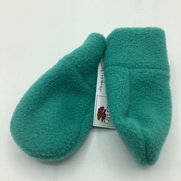 Size Infant 0-12m: Lofty Poppy Locally Made TURQUOISE Fleece Mitts - NEW