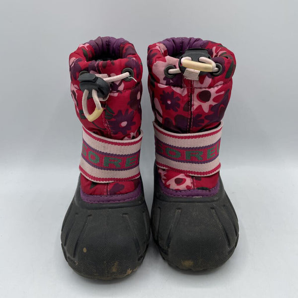 Size 6: Sorel Purple/Pink Flower Snow Boot