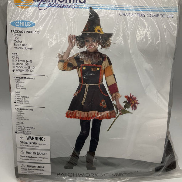 Size L 10-14: Brown/Fall Colors Scarecrow Costume *NEW