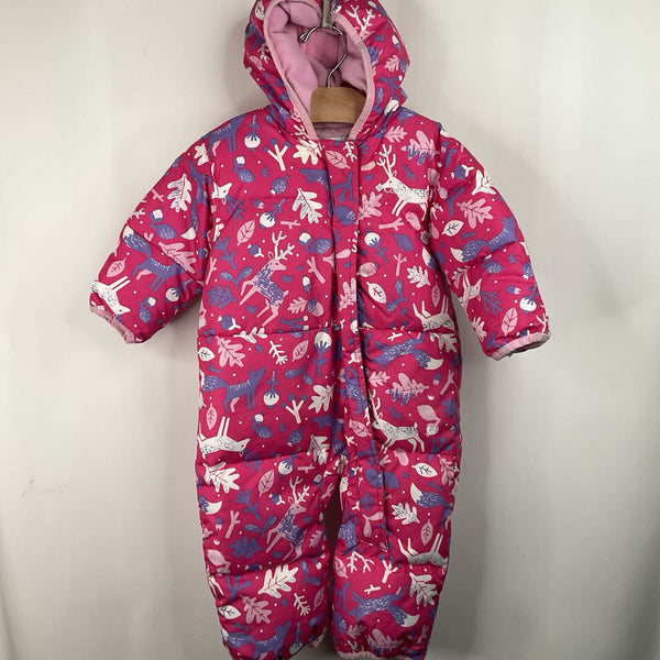Size 6-12m: Columbia Pink w/ Deer & Fox Fleece Lined Bunting