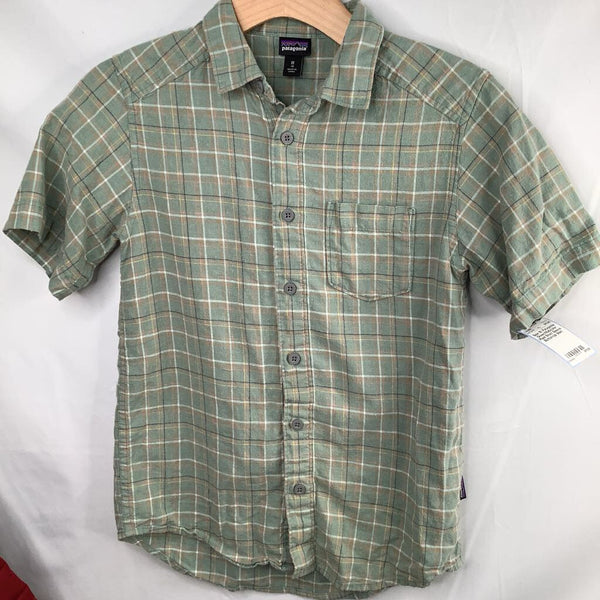 Size 10: Patagonia Green/Multicolor Plaid Short Sleeve Button-Up Shirt