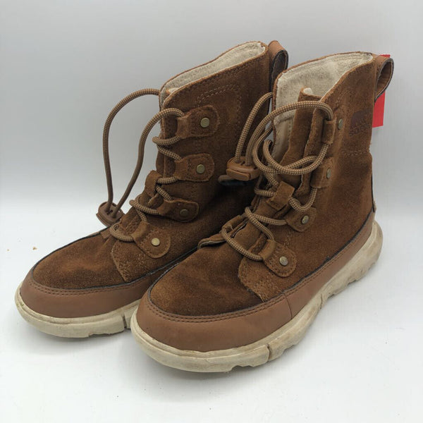 Size 2Y: Sorel Brown Suede Lace Up Lined Waterproof Boots