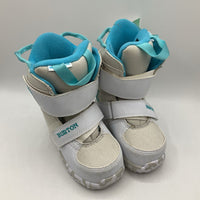 Size 10: Burton White/Blue Velcro Snow Boots *Retail For $95*