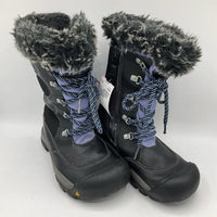 Size 1Y: Keen Black Waterproof Zipper- Lace Up Snow Boots