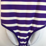 Size 14-16 (160): Hanna Andersson Purple, Pink & Blue Striped Tank One Piece Swimsuit