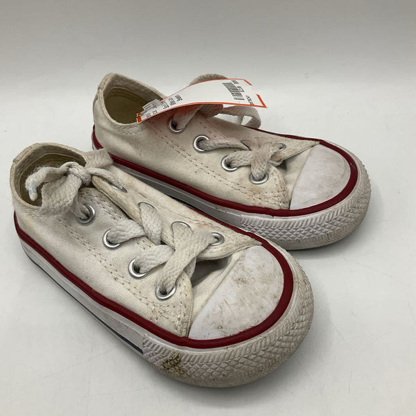 Size 5: Converse White Lace-up Sneakers
