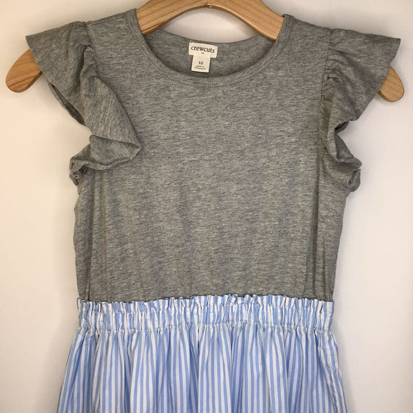 Size 10: Crewcuts Light Grey Blue & White Striped Skirt Dress