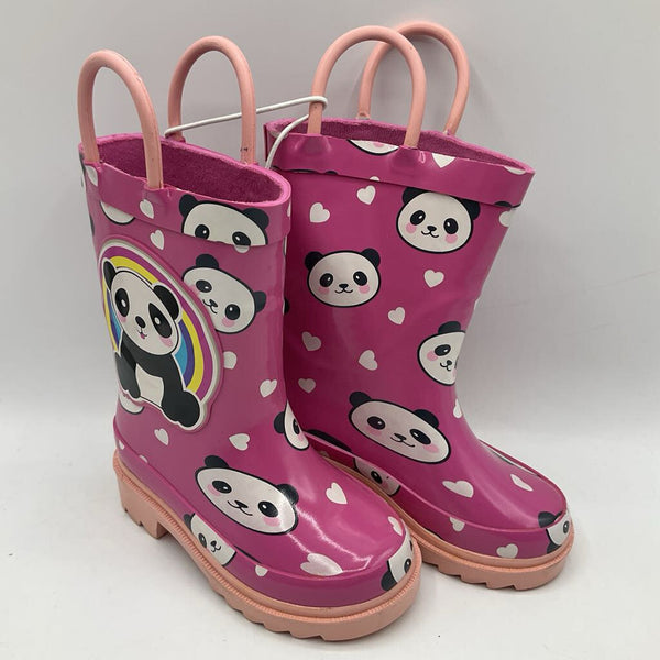 Size 4: Puddle Play Pink Panda Rain Boots NEW