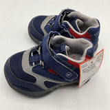 Size 4: Stride Rite Navy/Red Velcro Strap Light-Up Sneakers