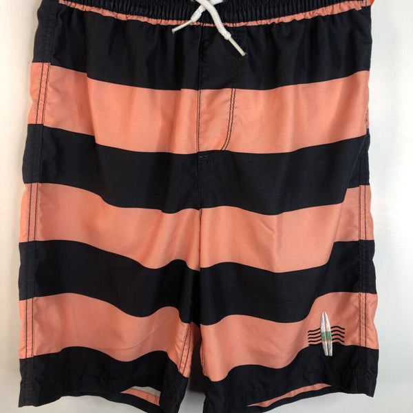 Size 14-16: Old Navy Pink & Grey Striped Swim Trunks