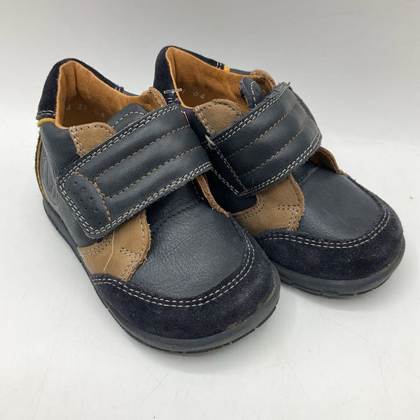 Size 5.5: Froddo Navy Blue and Tan Leather Velcro Shoes