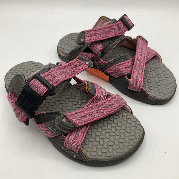 Size 11: The North Face Pink & Grey Velcro Slip-on Sandals