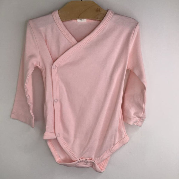 Size 6-12m: Colored Organics Light Pink Wrap Long Sleeve Onesie