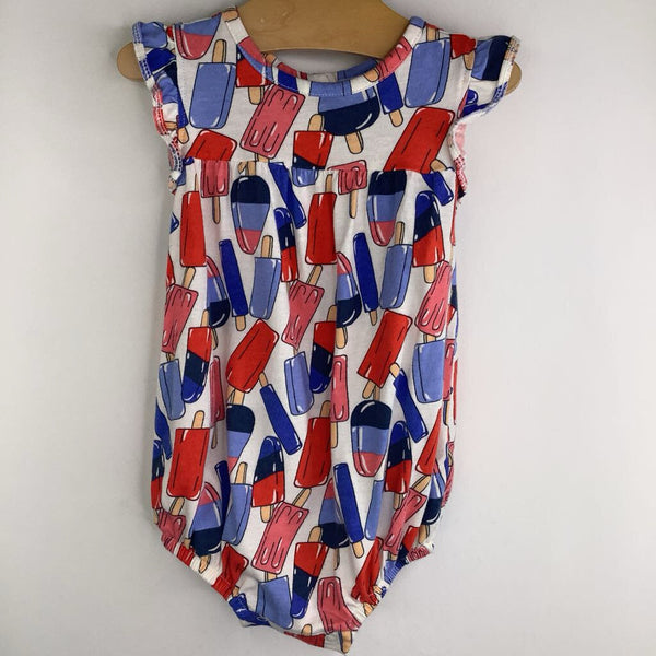 Size 6-12m: Old Navy Red, White & Blue Popsicle Ruffle Sleeve Onesie