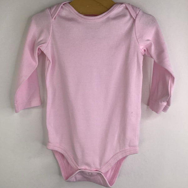 Size 6-9m: Primary Light Pink Long Sleeve Onesie