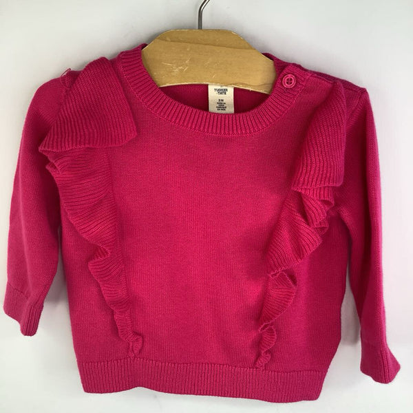 Size 3m: Tucker +Tate Hot Pink Ruffle Knitted Sweater