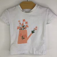 Size 3-6m: SookiBaby White Orange Floral Water Pale T-Shirt
