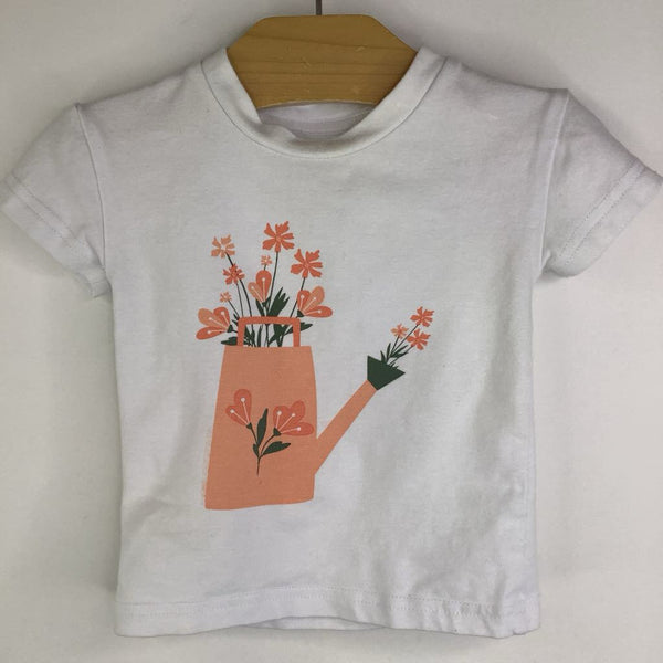 Size 3-6m: SookiBaby White Orange Floral Water Pale T-Shirt