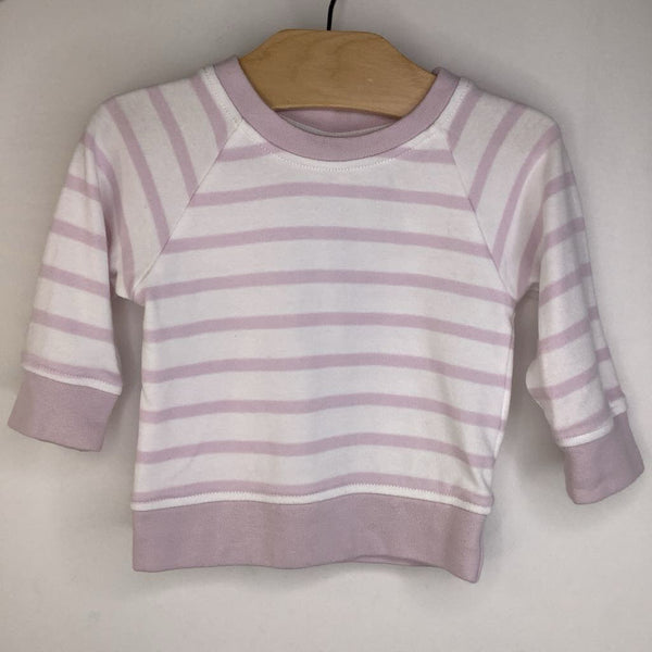 Size 3-6m: Colored Organics Lilac & White Striped Long Sleeve T