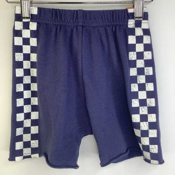 Size 3: Grayson Mini Indigo White Checkered Sides Comfy Shorts