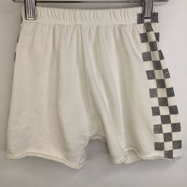 Size 3: Peanuts White Grey Checkered Side Comfy Shorts