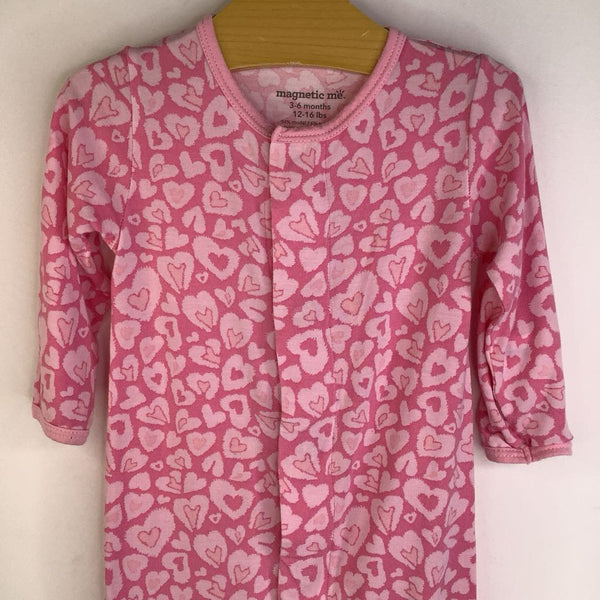 Size 3-6m: Magnetic Me Pink Heart Long Sleeve 1pc PJS