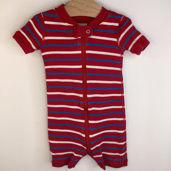 Size 12-18m (75): Hanna Andersson Red/ White & Blue Stripes Short Sleeve Short 1pc PJS