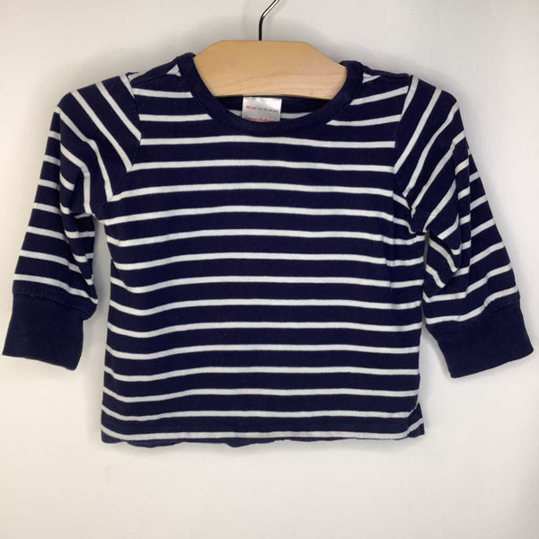 Size 18-24m (80): Hanna Andersson Navy Blue & White Striped Long Sleeve T