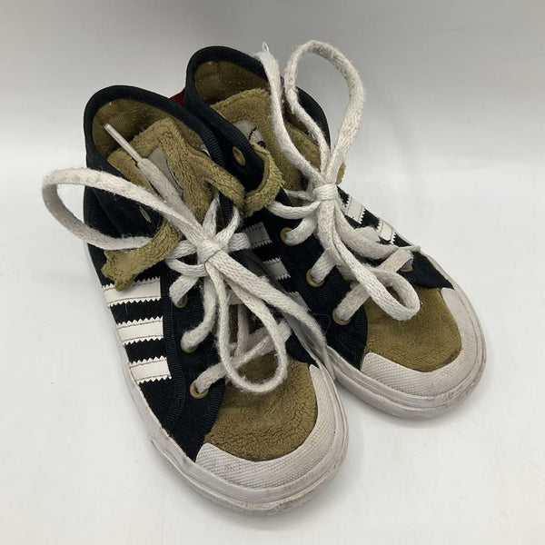 Size 8: Adidas Black Yellow Monster Lace-up High Tops