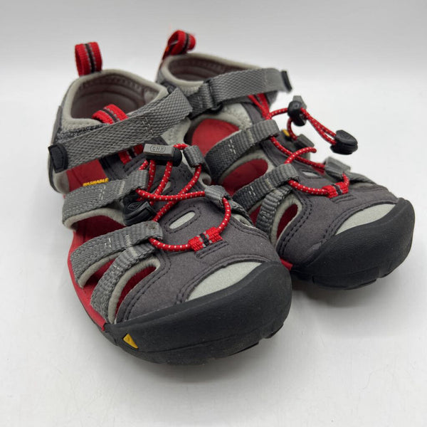 Size 12: Keen Grey & Red Toggle Velcro Sandals