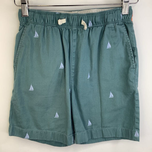Size 10: Crewcuts Green Sail Boats Shorts