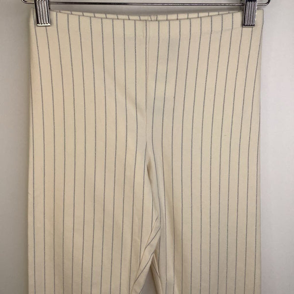 Size 12: Tea Cream Silver Sparkly Stripes Leggings NEW w/ Tag