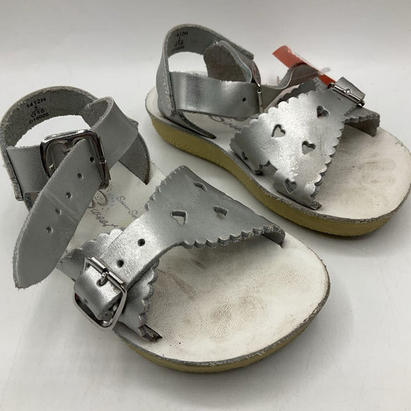 Size 5: Salt Water Leather Silver Buckle Sandals