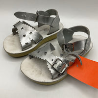 Size 5: Salt Water Leather Silver Buckle Sandals