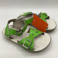 Size 6: Salt Water Leather Green Buckle Sandals