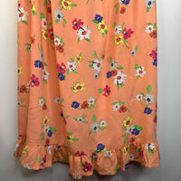 Size 14: Love Fire Pastel Orange Floral Balloon Short Sleeve Dress NEW w/ Tag