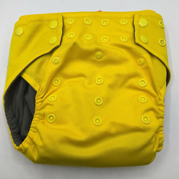 Size OS: Snappies Yellow Snap Adjustable Fleece Lined Reusable Diaper