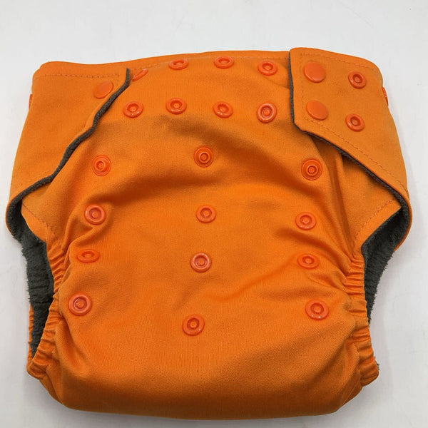Size OS: Snappies Orange Snap Adjustable Fleece Lined Reusable Diaper