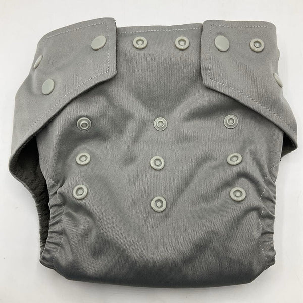 Size OS: Snappies Grey Snap Adjustable Fleece Lined Reusable Diaper