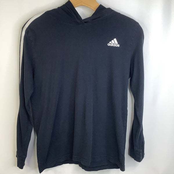 Size 10-12: Adidas Black Hooded Long Sleeve T
