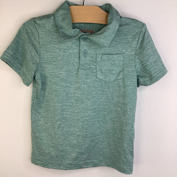 Size 3: Cat & Jack Light Green Heathered Short Sleeve Polo NEW w/ Tag